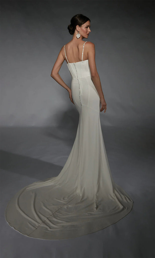 Ivory Strech Georgette Bettie Gown