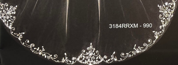 Custom 90” Chapel Length Veil- 3184