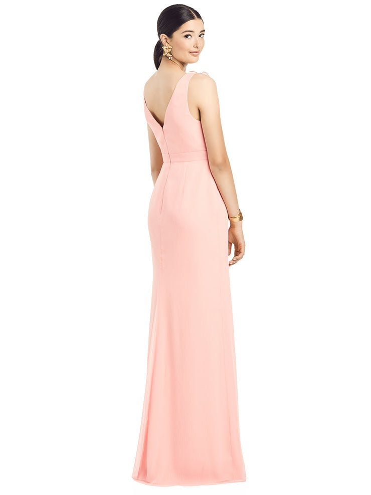 2020 Sleeveless Ruffle Faux Wrap Chiffon Gown - Chicago Bridal Store Company