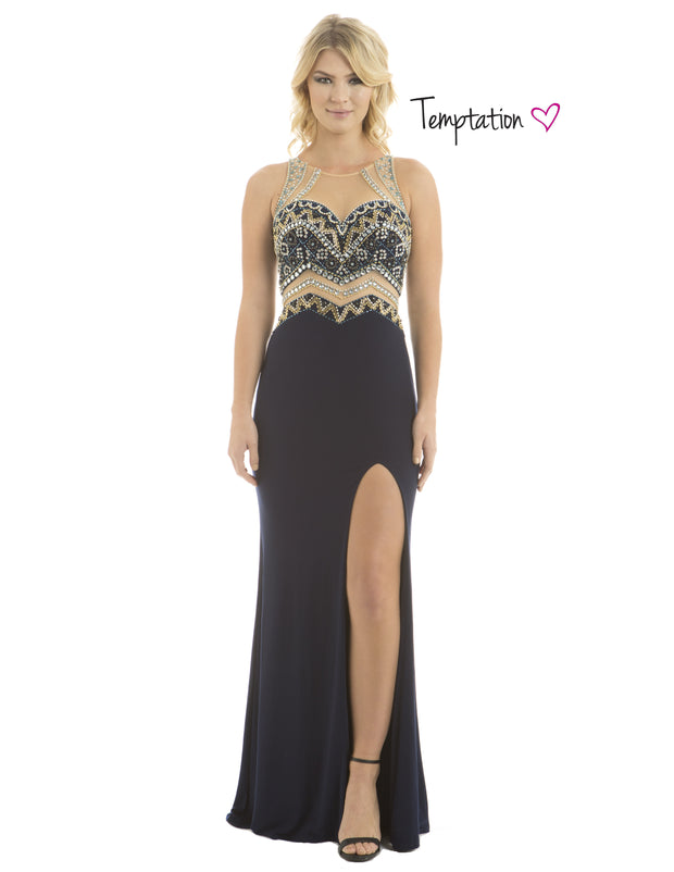 Size 8 Navy Long Formal Gown - Chicago Bridal Store Company