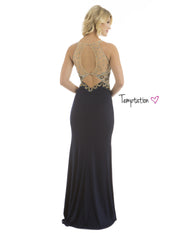 Size 8 Navy Long Formal Gown - Chicago Bridal Store Company
