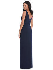 Stretch Crepe Low V-Back Dress Formal Dress Style 6799 - Chicago Bridal Store Company