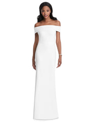 Off the Shoulder Stretch Crepe Formal Dress Style 6800 - Chicago Bridal Store Company