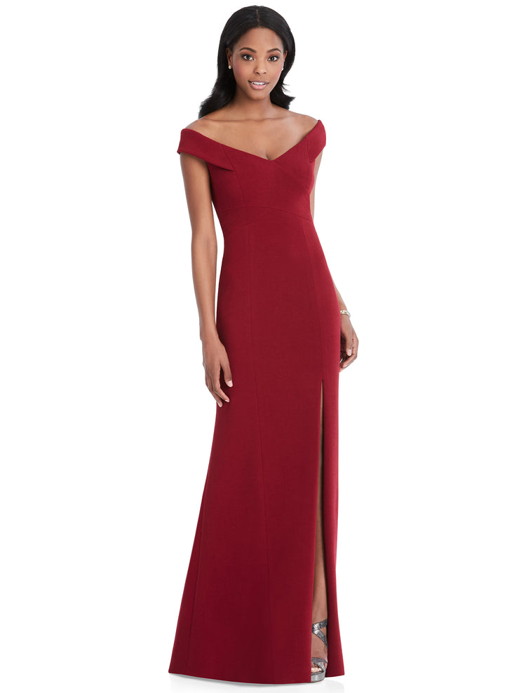 Chic Off the Shoulder Formal Dress Style 6802 - Chicago Bridal Store Company