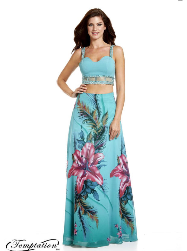 Aqua 2-Piece Dress - Chicago Bridal Store Company