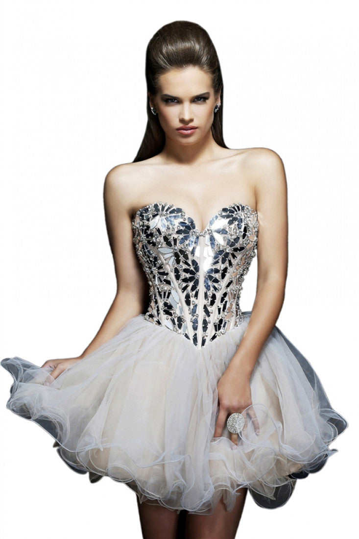 Sherri Hill 11131 Short Corset Nude - Chicago Bridal Store Company