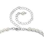 Handmade Bridal Necklace Set with Assorted Crystals and Rice Pearls - Chicago Bridal Store Company