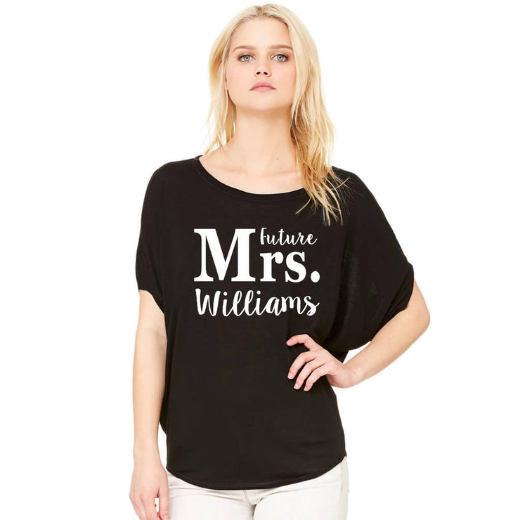 Personalized Future, The New or Soon To Be Mrs. Flowy Dolman Tee - Chicago Bridal Store Company
