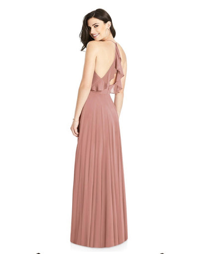 Ruffle Lux Chiffon Full Length Dress - Chicago Bridal Store Company