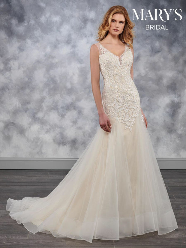 Fit & Flare Chapel Train Wedding Dress - Chicago Bridal Store Company