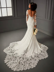 Petal Train Bridal Dress 15774