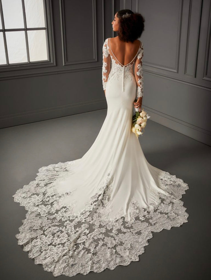 Petal Train Bridal Dress 15774