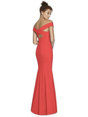 Crisscross Back Off Shoulder Full Length Formal Gown - Chicago Bridal Store Company