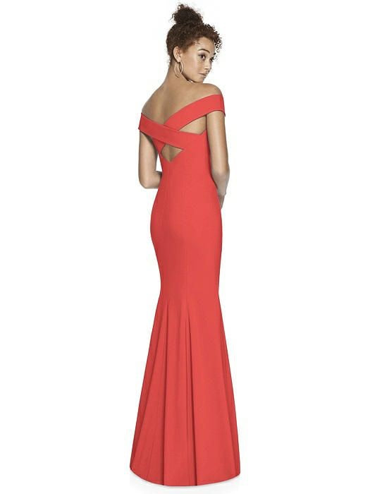Crisscross Back Off Shoulder Full Length Formal Gown - Chicago Bridal Store Company