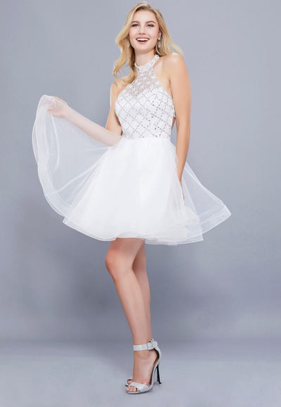 White Fit and Flare Short Dress - Chicago Bridal Store Company