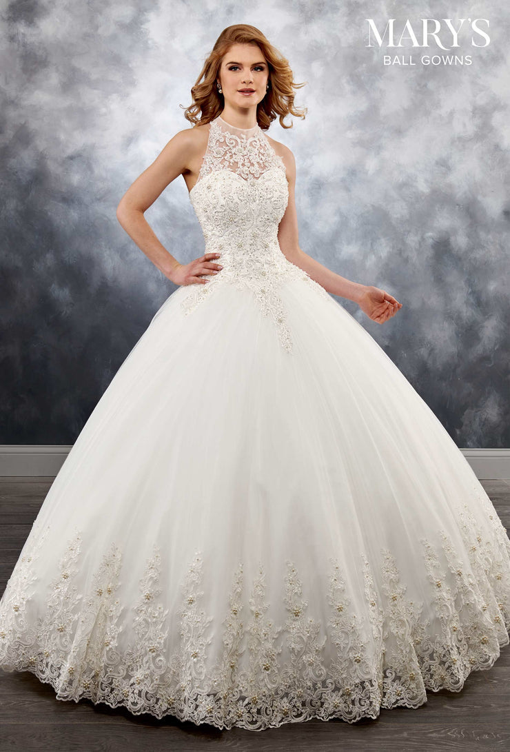 Tulle Halter Ball Gown Wedding Dress  MB6026 - Chicago Bridal Store Company