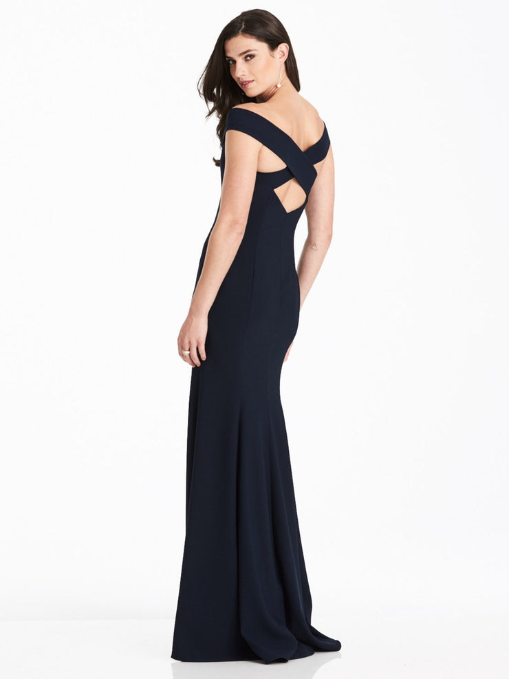 Crisscross Back Off Shoulder Full Length Formal Gown - Chicago Bridal Store Company