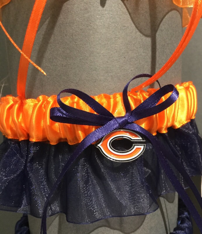 Chicago Bears NFL Wedding Garter Set - Chicago Bridal Store Company