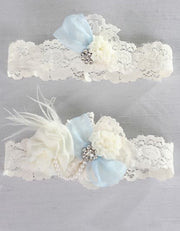 Something Blue Vintage Lace Garter Set- White or Ivory Chicagobridalstore.com - Chicago Bridal Store Company