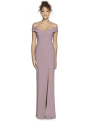 Crisscross Back Off Shoulder Full Length Formal Gown - Chicago Bridal Store Company