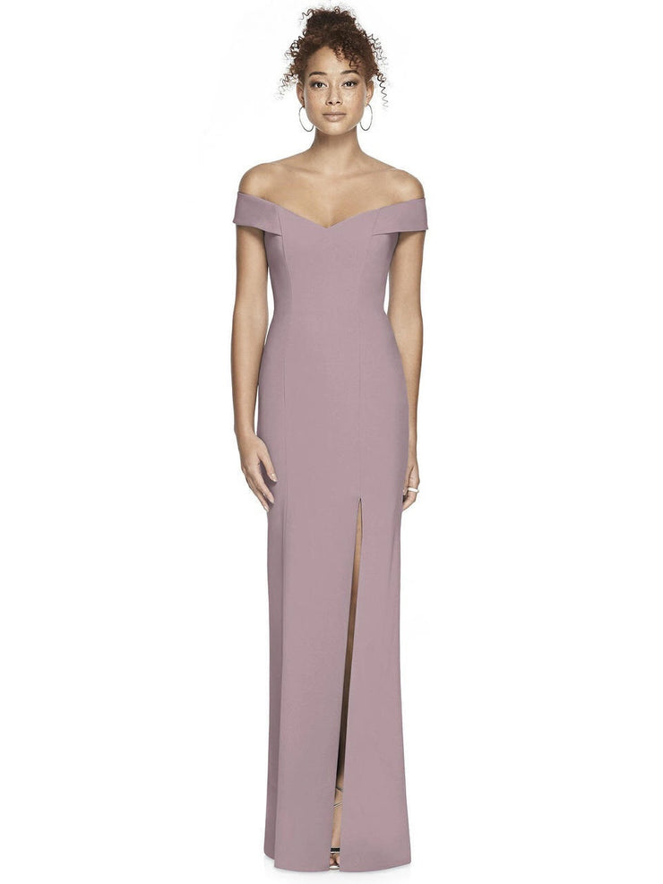 Crisscross Back Off Shoulder Full Length Formal Gown - Chicago Bridal Store Company