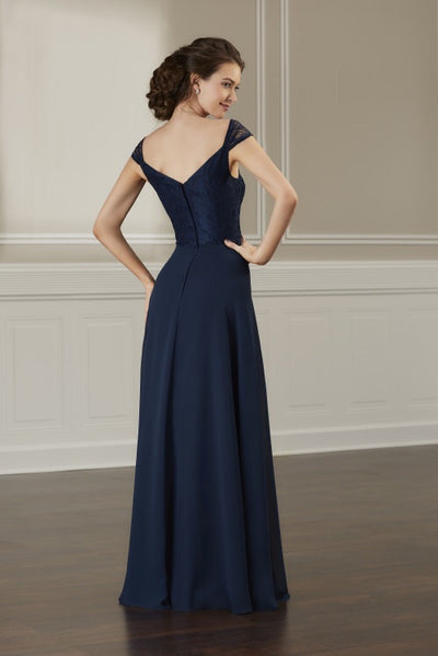 Cap Sleeve Lace & Chiffon Full Length Dress - Chicago Bridal Store Company