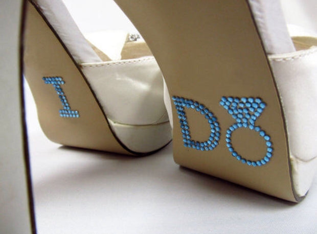 Something Blue I Do Bling Ring Shoe Sticker - Chicago Bridal Store Company