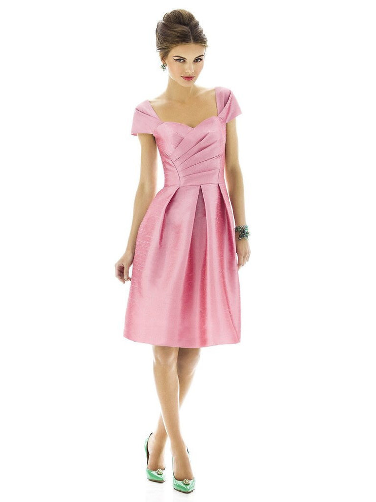 alfred sung pink dress Alfred Sung Women's One-Shoulder Metallic Floral Jacquard Trumpet Gown - Pink