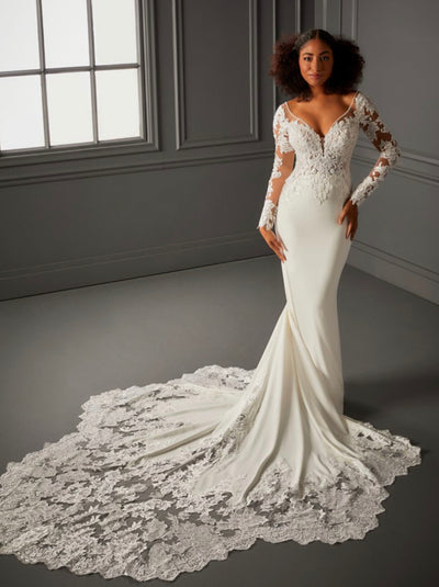 Petal Train Bridal Dress 15774