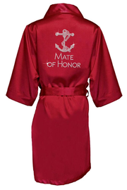 Rhinestone Bridal Party Robes with Large Anchor Design - Chicago Bridal Store Company