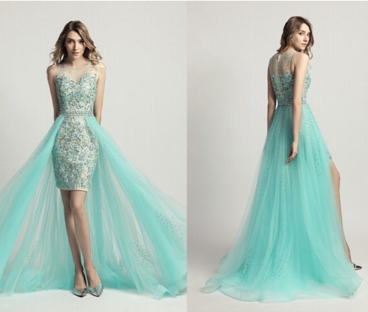 Mint Green Crystal Layered Princess Dress - Chicago Bridal Store Company