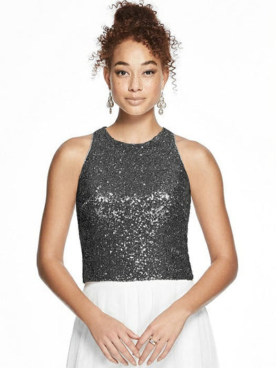 Sleeveless Sequin Jewel Neck Top - Chicago Bridal Store Company