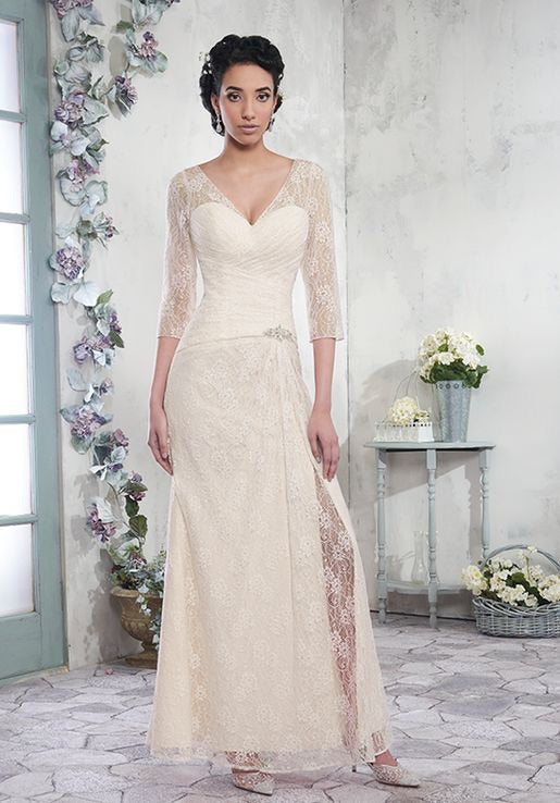A Line 3/4  Lace Sleeved Mother’s of Bride/Groom - Chicago Bridal Store Company