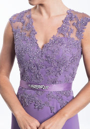 A-Line Cap Sleeved Mother of Bride/Groom Dress - Chicago Bridal Store Company