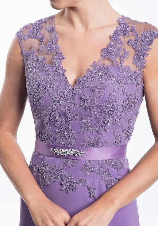 A-Line Cap Sleeved Mother of Bride/Groom Dress - Chicago Bridal Store Company