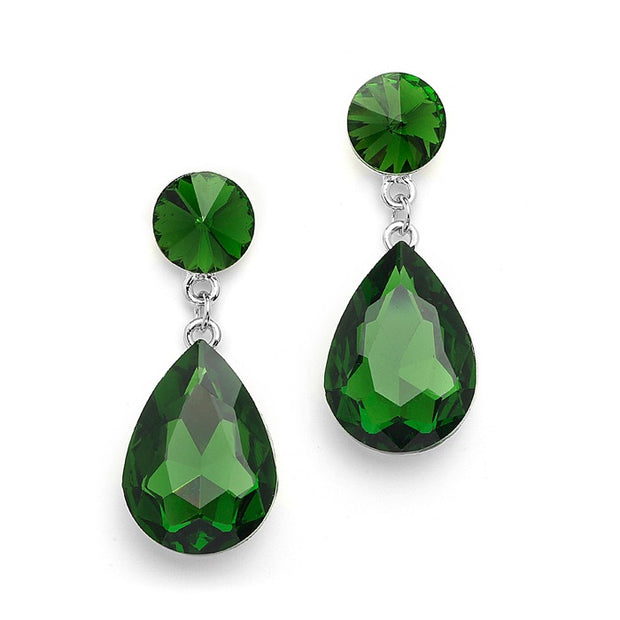 Color Splash Pear-shaped Drop Earrings - - Chicago Bridal Store Company