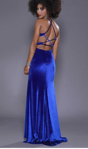Blue Velvet Long Dress - Chicago Bridal Store Company