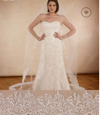 Cathedral Six Appliqués Lace Veil - Chicago Bridal Store Company