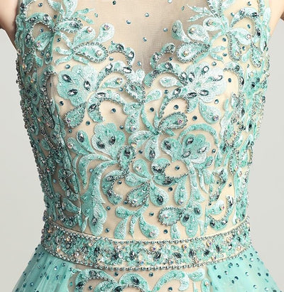 Mint Green Crystal Layered Princess Dress - Chicago Bridal Store Company