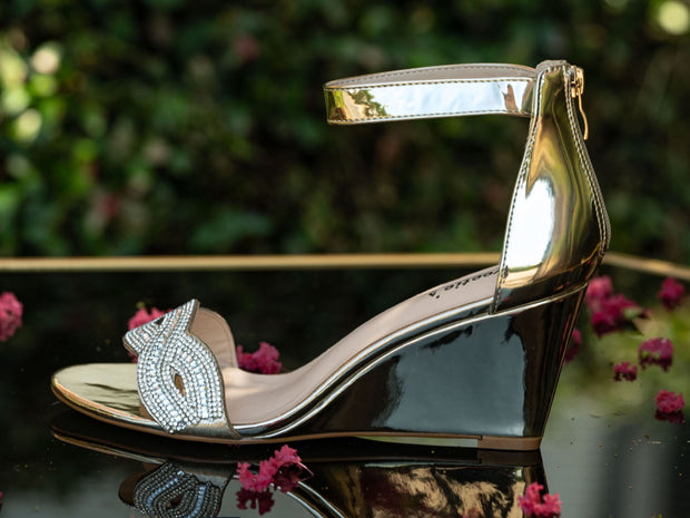 Miss Rachel Gold Wedge Shoe - Chicago Bridal Store Company