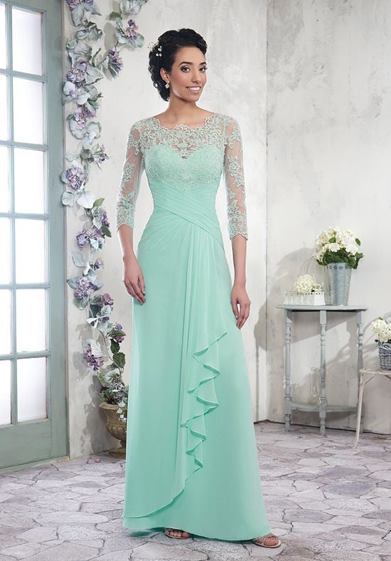 A Line Lace Sleeved Mother’s of Bride/Groom Style 108003 - Chicago Bridal Store Company