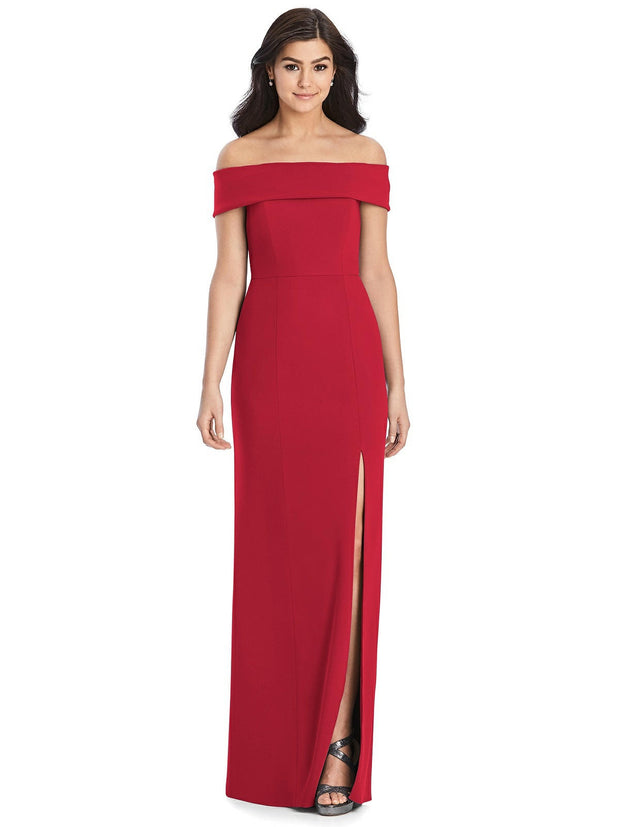 Off Shoulder Trumpet Skirt  formal Dress Style 3030 - Chicago Bridal Store Company