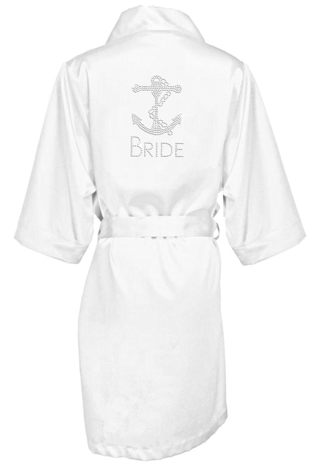 Rhinestone Bridal Party Robes with Large Anchor Design - Chicago Bridal Store Company