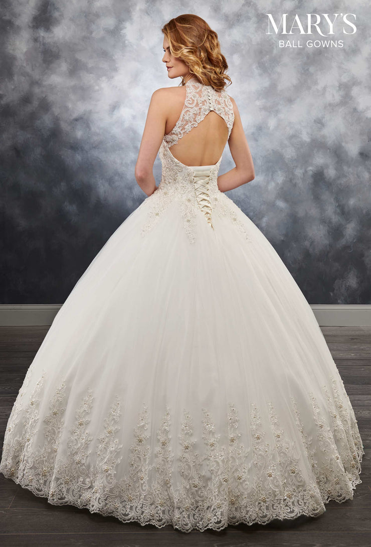 Tulle Halter Ball Gown Wedding Dress  MB6026 - Chicago Bridal Store Company