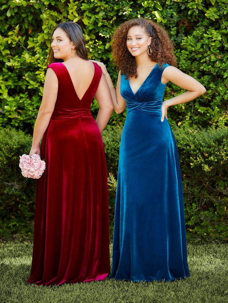 Luxurious Velvet Ruched Dress Christina WU 22048