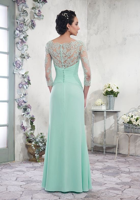 A Line Lace Sleeved Mother’s of Bride/Groom Style 108003 - Chicago Bridal Store Company