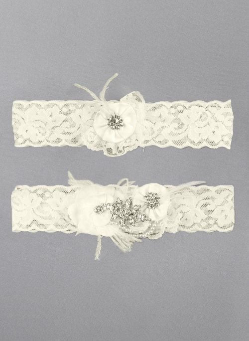 Rhinestone Pearl Garter Set - Chicago Bridal Store Company