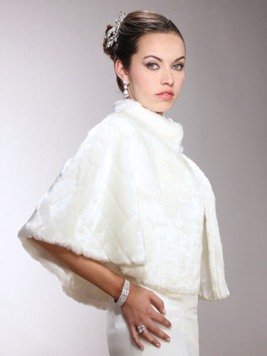 The Milan Faux Mink Fur Bridal Cape - Chicago Bridal Store Company