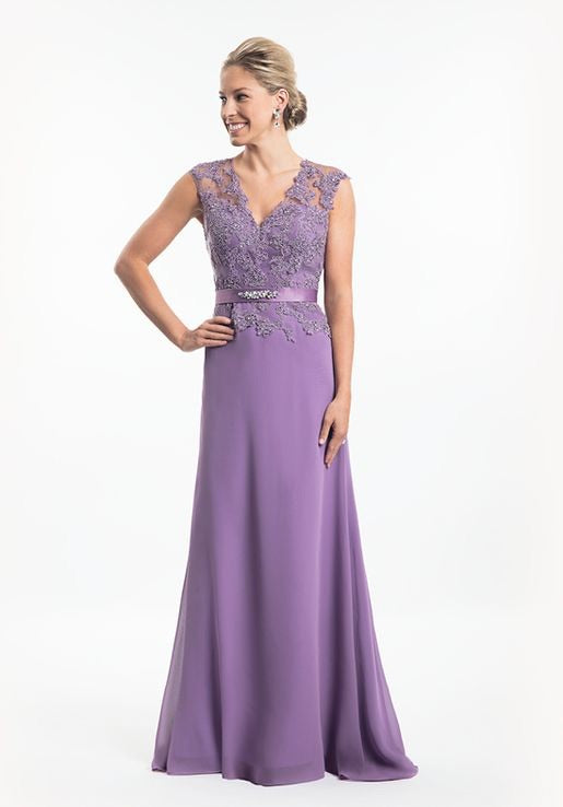 A-Line Cap Sleeved Mother of Bride/Groom Dress - Chicago Bridal Store Company