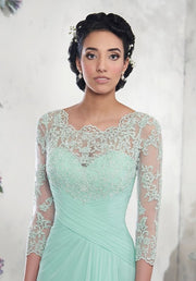 A Line Lace Sleeved Mother’s of Bride/Groom Style 108003 - Chicago Bridal Store Company